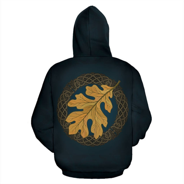 Oak Leaf Viking All Over Zip-Up Hoodie - BN09-ALL OVER PRINT ZIP HOODIES (P)-HP Arts-Zip-Up Hoodie-S-Vibe Cosy™