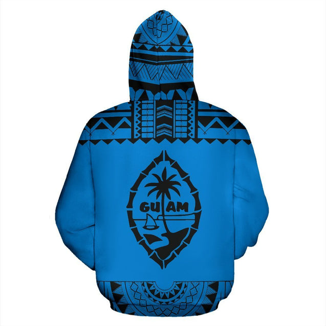 Guam All Over Hoodie - Polynesian Blue And Black-ALL OVER PRINT HOODIES-HP Arts-Hoodie-S-Blue And Black-Vibe Cosy™