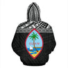 Guam All Over Zip-Up Hoodie - Polynesian Black Version-ALL OVER PRINT ZIP-UP HOODIES-HP Arts-Zip-Up Hoodie-S-White-Vibe Cosy™