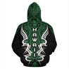 Hawaii Turtle Tribal Green Hoodie - Armor Style - AH J9-ALL OVER PRINT ZIP HOODIES (P)-Phaethon-Zip-Up Hoodie-S-Blue-Vibe Cosy™