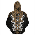 Hawaii Turtle Tribal Golden Hoodie - Armor Style - AH J9-ALL OVER PRINT HOODIES (P)-Phaethon-Hoodie-S-Vibe Cosy™