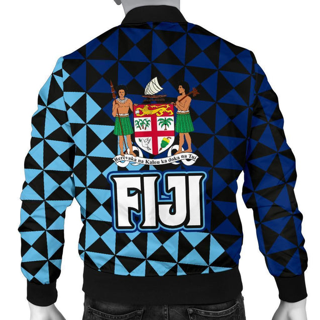 Fiji Polynesian Men Bomber Jacket Coat Of Arms-Khanh Arts-Men's Bomber Jacket-S-Vibe Cosy™