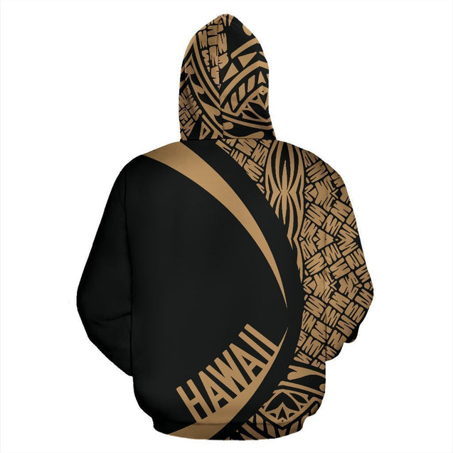 Hawaii Polynesian Hoodie - Circle Style 03 - Golden Color AH-ALL OVER PRINT HOODIES (P)-Phaethon-Hoodie-S-Vibe Cosy™