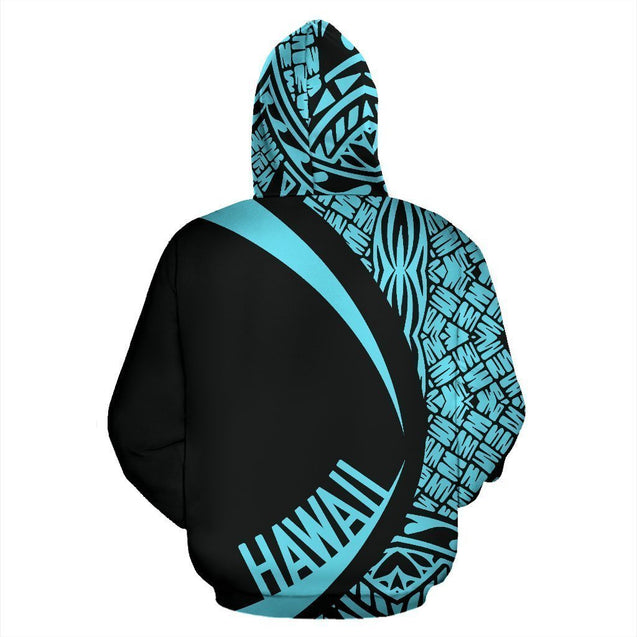 Hawaii Turtle Polynesian Hoodie - Circle Style Blue Color - AH J9-ALL OVER PRINT HOODIES (P)-Phaethon-Hoodie-S-Blue-Vibe Cosy™