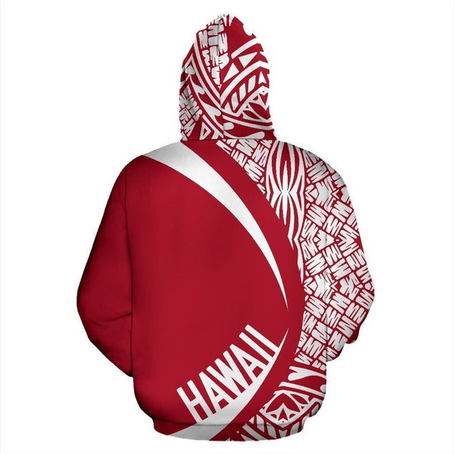 Hawaii Polynesian Hoodie - Circle Style 04 - White And Red Color AH-ALL OVER PRINT HOODIES (P)-Phaethon-Hoodie-S-Vibe Cosy™