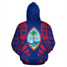 Guam All Over Zip-Up Hoodie - Polynesian Tattoo Style-ALL OVER PRINT ZIP-UP HOODIES-HP Arts-Zip-Up Hoodie-S-White-Vibe Cosy™