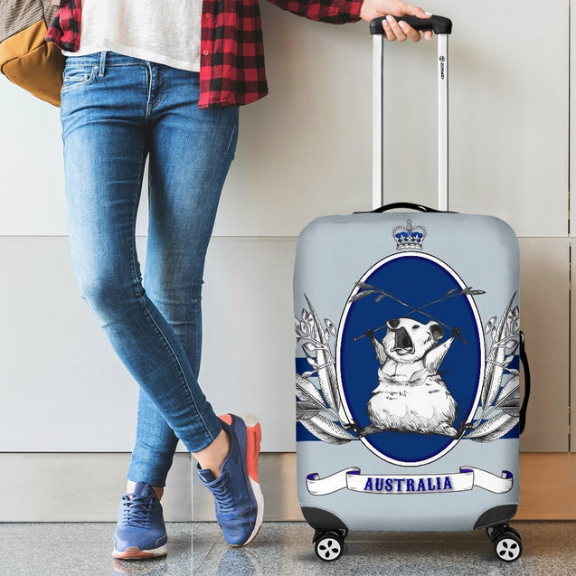 KOALA FUNNY AUSTRALIA LUGGAGE COVER H21-LUGGAGE COVERS-HP Arts-Luggage Covers - KOALA FUNNY LUGGAGE COVER H21-Small 18-22 in / 45-55 cm-Vibe Cosy™