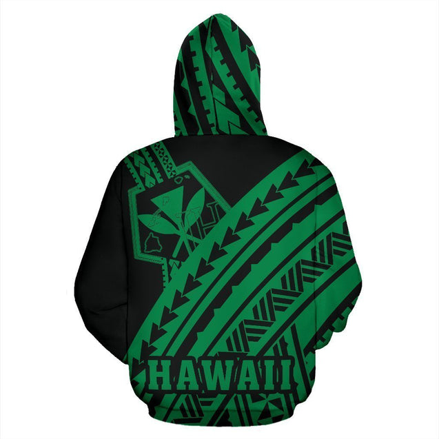 Hawaii Kanaka Polynesian Hoodie - Poly Style Green - AH - J1-ALL OVER PRINT HOODIES (P)-Phaethon-Hoodie-S-Vibe Cosy™