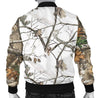 Men's Bomber Jacket - Reel Tree Snow Camo-HP Arts-Men's Bomber Jacket - Men's Bomber Jacket - Reel Tree Snow Camo-S-Vibe Cosy™