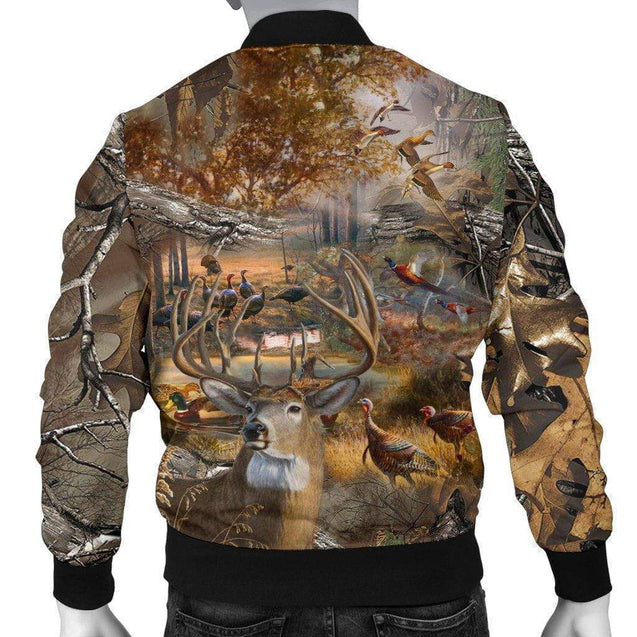 Men's Bomber Jacket - Hunting Camo-HP Arts-Men's Bomber Jacket - Men's Bomber Jacket - Hunting Camo SATK051139-S-Vibe Cosy™