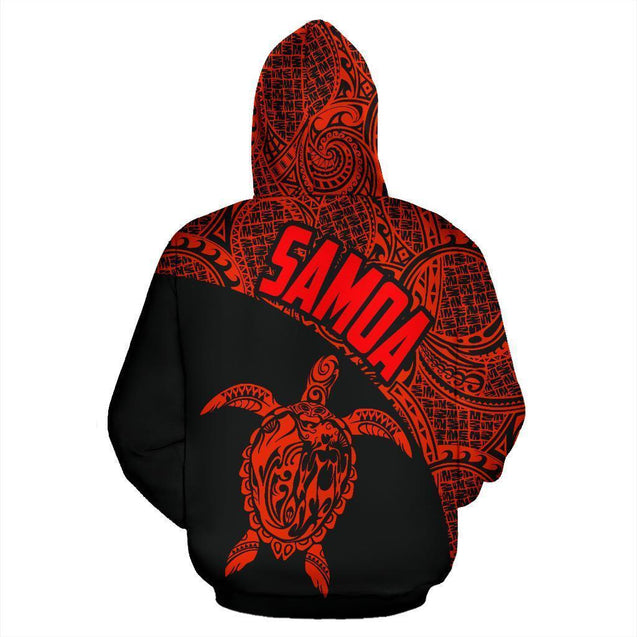 Samoa Hoodie Turtle Mermaid Polynesian Red-ALL OVER PRINT HOODIES (P)-Phaethon-Hoodie-S-Vibe Cosy™