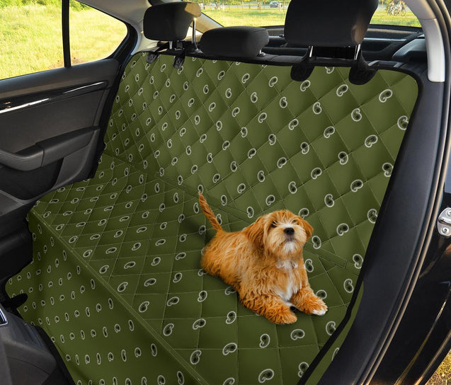 Army Green and Black Paisley Pet Seat Cover-Amaze Style™-Pet Seat Cover - Army Green and Black Paisley Pet Seat Cover-Regular (Cars / SUVs)-Vibe Cosy™