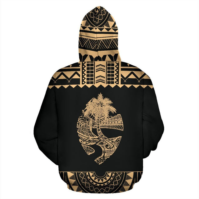 Guam All Over Hoodie - Polynesian Gold Versio-ALL OVER PRINT HOODIES-HP Arts-Hoodie-S-Vibe Cosy™