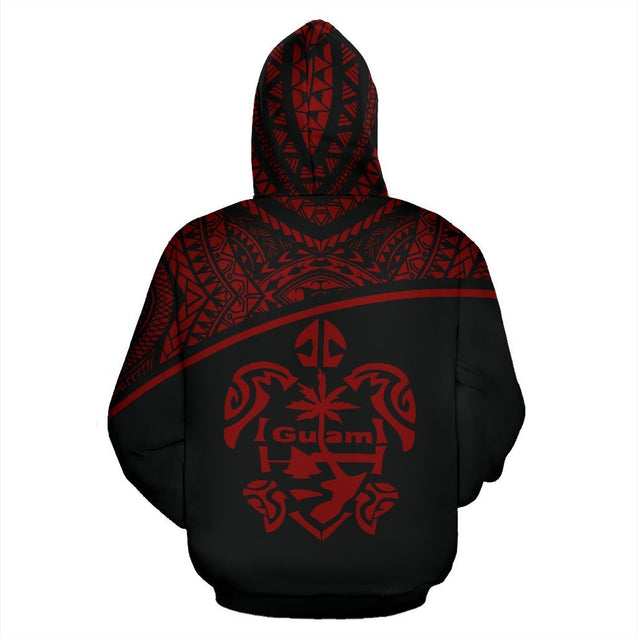 Guam All Over Hoodie - Micronesia Curve Red Style-ALL OVER PRINT HOODIES-HP Arts-Hoodie-S-Red-Vibe Cosy™