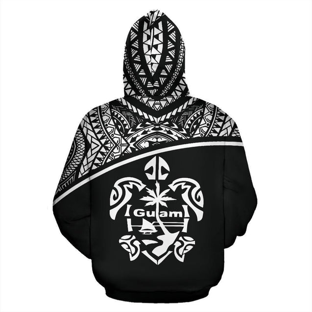 Guam All Over Zip-Up Hoodie - Micronesia Curve Style-ALL OVER PRINT ZIP-UP HOODIES-HP Arts-Zip-Up Hoodie-S-Black-Vibe Cosy™