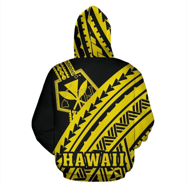 Hawaii Kanaka Polynesian Hoodie - Poly Style Yellow - AH - J1-ALL OVER PRINT HOODIES (P)-Phaethon-Hoodie-S-Vibe Cosy™