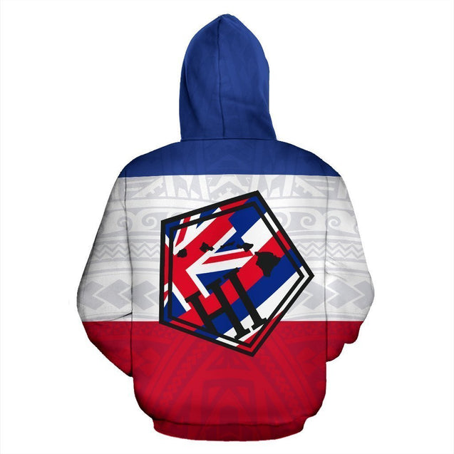 Hawaii Flag Polynesian Hoodie - Line Style - AH J1-ALL OVER PRINT HOODIES (P)-Phaethon-Hoodie-S-Vibe Cosy™