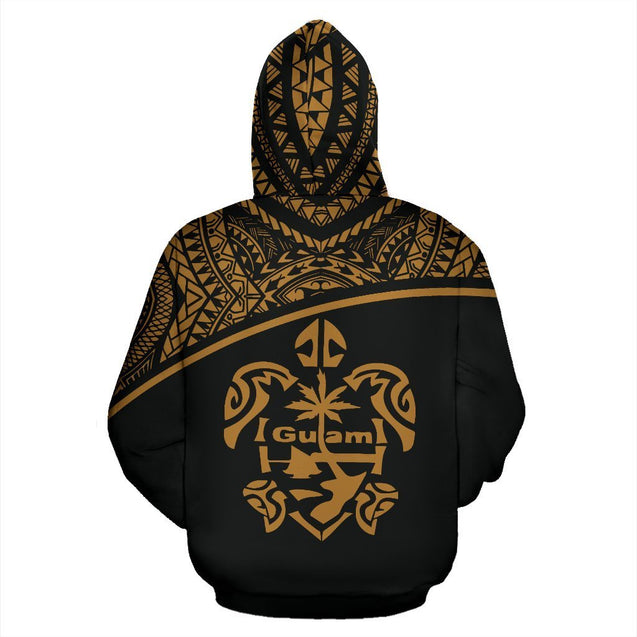 Guam All Over Zip-Up Hoodie - Micronesia Curve Gold Style-ALL OVER PRINT ZIP-UP HOODIES-HP Arts-Zip-Up Hoodie-S-Gold-Vibe Cosy™