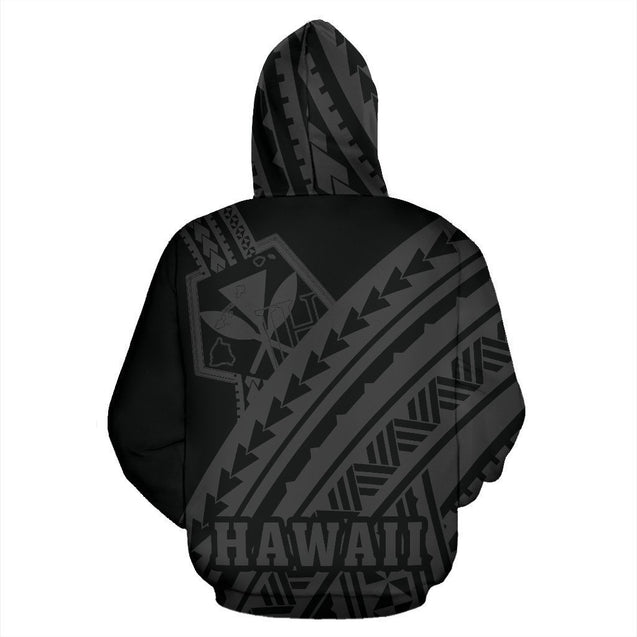 Hawaii Kanaka Polynesian Hoodie - Poly Style Gray - AH - J1-ALL OVER PRINT HOODIES (P)-Phaethon-Hoodie-S-Vibe Cosy™