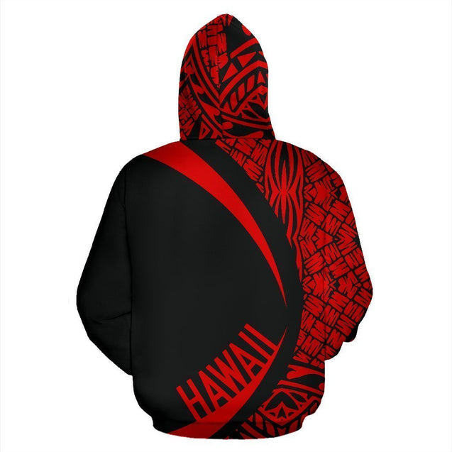 Kanaka Polynesian Tribal Hoodie - Circle Style Red Color - AH-ALL OVER PRINT HOODIES (P)-Phaethon-Hoodie-S-Vibe Cosy™