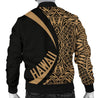 Hawaii Coat Of Arm Polynesian Men's Bomber Jacket - Circle Style 07 - AH - J1-BOMBER JACKETS (P)-Phaethon-Men's Bomber Jacket-S-White-Vibe Cosy™