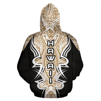 Hawaii Turtle Tribal Gold Hoodie - Armor Style - AH J9-ALL OVER PRINT HOODIES (P)-Phaethon-Hoodie-S-Vibe Cosy™