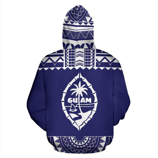 Guam All Over Zip-Up Hoodie - Polynesian Purple And White-ALL OVER PRINT ZIP-UP HOODIES-HP Arts-Zip-Up Hoodie-S-Purple And White-Vibe Cosy™