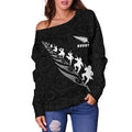 Rugby Haka Fern Off Shoulder Sweater K24-WOMENS OFF SHOULDER SWEATERS-HD09-Women's Off Shoulder Sweater - .-2XS-Vibe Cosy™