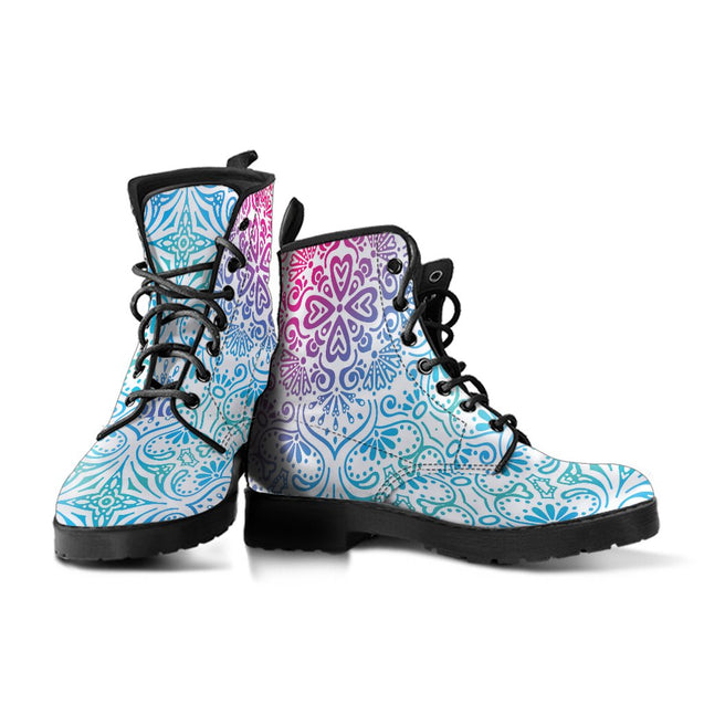 Bohemian Rainbow (White) - Vegan Leather Boots-Amaze Style™-placeholder-placeholder-Vibe Cosy™