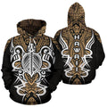 Hawaii Turtle Tribal Golden Hoodie - Armor Style - AH J9-ALL OVER PRINT HOODIES (P)-Phaethon-Hoodie-S-Vibe Cosy™