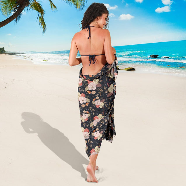 Autumn Fall Floral - Sarong Wrap-Amaze Style™-Autumn Fall Floral - Sarong Wrap-Vibe Cosy™