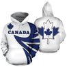 Canada Maple Leaf Hoodie - Warrior Style - White PL-Apparel-PL8386-Hoodie-S-Vibe Cosy™