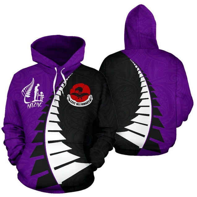 Lest We Forget Hoodie New Style Violet K4-Apparel-Khanh Arts-Hoodie-S-Vibe Cosy™