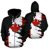 Canada Zip-Up Hoodie Flag Painting PL-Apparel-PL8386-Zipped Hoodie-S-Vibe Cosy™