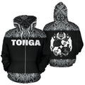 Tonga All Over Hoodie - Polynesian Black And White - BN09-Apparel-Phaethon-Zip-S-Vibe Cosy™