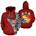 Tonga Coat Of Arms Polynesian Hoodie - Warrior Sytle NNK 1212-Apparel-NNK-Zipped Hoodie-S-Vibe Cosy™
