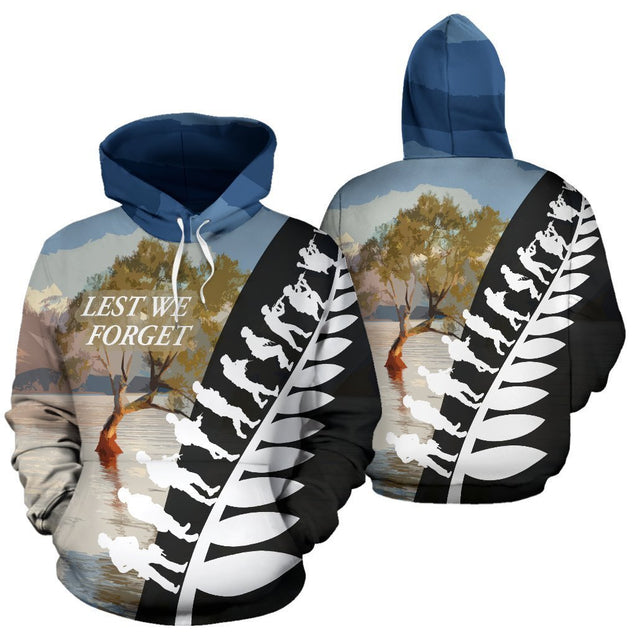 Lest We Forget New Zealand Hoodie x Lake Wanaka Version K5-Apparel-Khanh Arts-Hoodie-S-Vibe Cosy™