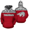Taurus Zodiac - Poly All Over Hoodie Red Version NTH140833-Apparel-NTH-Hoodie-S-Vibe Cosy™