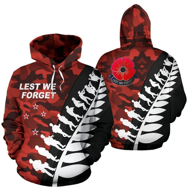 Lest We Forget - New Zealand Hoodie Red Camo K5-Apparel-Khanh Arts-Hoodie-S-Vibe Cosy™