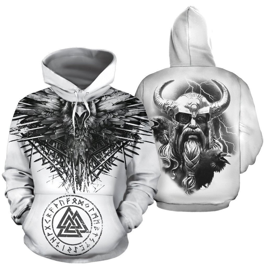 Viking Hoodie - Raven and Eagle-Apparel-HP Arts-Hoodie-S-Vibe Cosy™