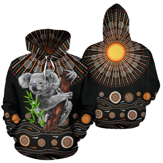 Koala Australian Aboriginal Hoodie-NNK1495-Apparel-PL8386-Hoodie-S-Vibe Cosy™