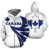 Canada Maple Leaf Hoodie - Warrior Style - White PL-Apparel-PL8386-Zipped Hoodie-S-Vibe Cosy™