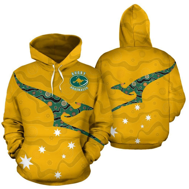 Australia Rugby Kangaroo Hoodie -NNK1485-Apparel-PL8386-Hoodie-S-Vibe Cosy™