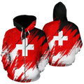 Switzerland Hoodie - Flag Color Painting-Apparel-Phaethon-Zip-S-Vibe Cosy™
