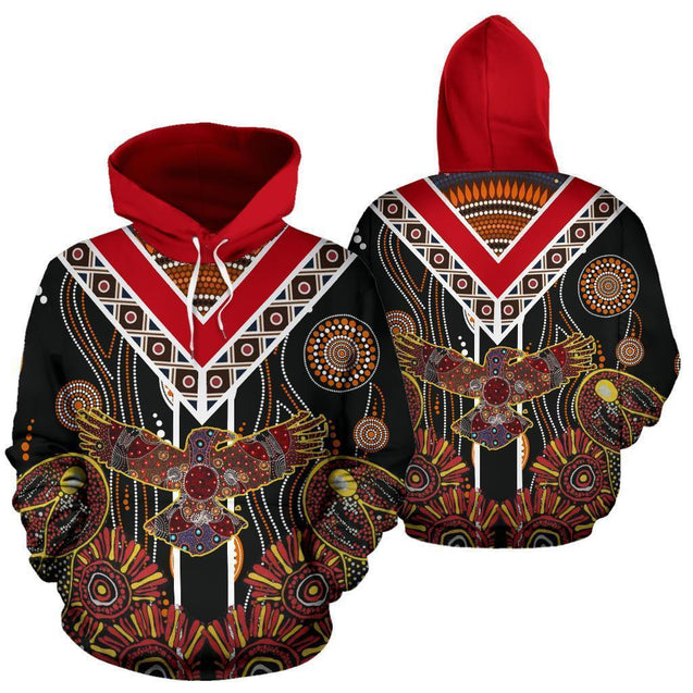 Australia Crow Aboriginal Hoodie-NNK1805-Apparel-PL8386-Hoodie-S-Vibe Cosy™