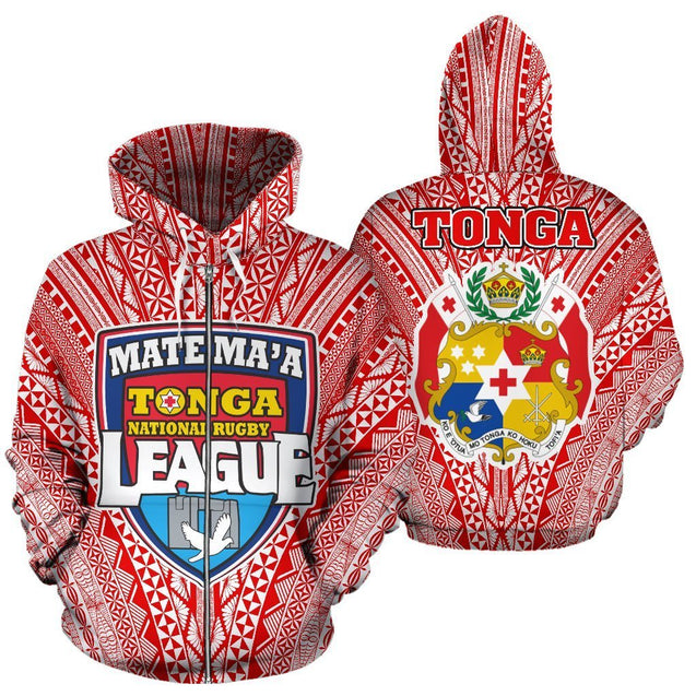 Mate Ma'a Tonga Polynesian Hoodie-Apparel-Phaethon-Zipped Hoodie-S-Vibe Cosy™