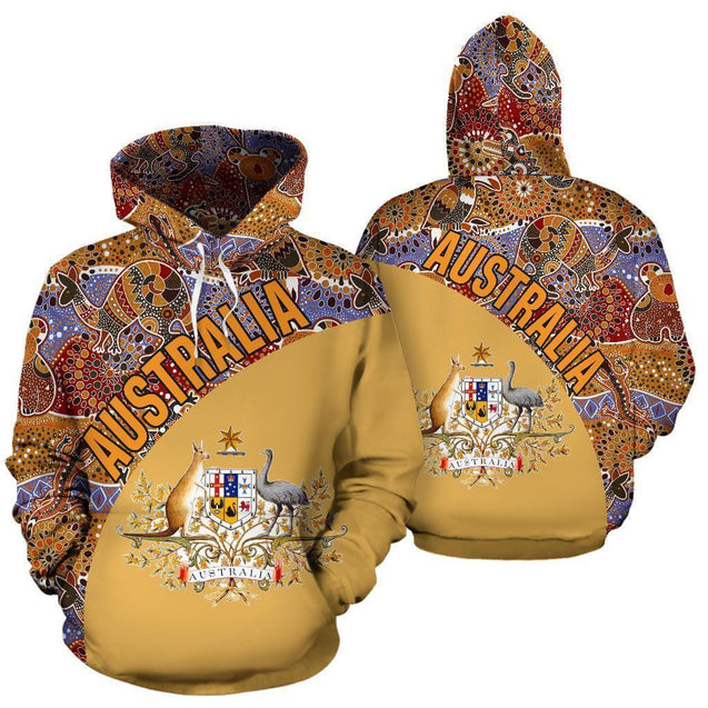 Australia Hoodie Australia Pattern Wave Coat Of Arms - NNK1467-Apparel-PL8386-Hoodie-S-Vibe Cosy™