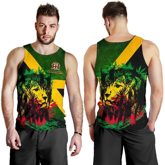 Jamaica - Jamaican Lion Tank Top A7-Apparel-Phaethon-Tank Top-S-Vibe Cosy™