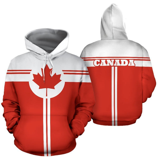 Canada All Over Zip-Up Hoodie - Circle Style PL-Apparel-PL8386-Hoodie-S-Vibe Cosy™