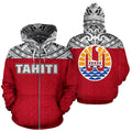 Tahiti Polynesian All Over Hoodie - BN09-Apparel-Khanh Arts-Zipped Hoodie-S-Vibe Cosy™